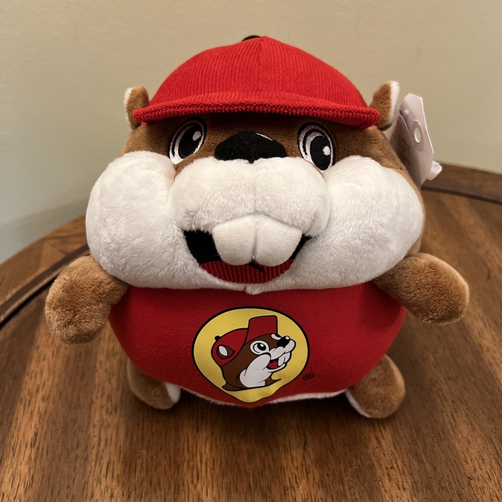 Buc-ees Buckees Plush Beaver Jaag Round Stuffed Animal Plush Beaver 8" New!